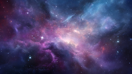 Cosmic-style background with colorful nebula and stars. Ideal for sci-fi, dreams, or fantasy-inspired visuals.の写真素材