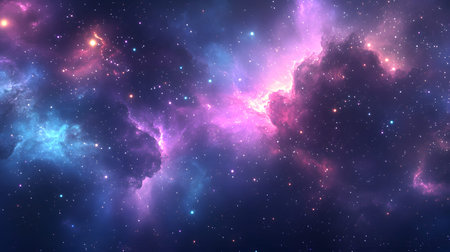 Cosmic-style background with colorful nebula and stars. Ideal for sci-fi, dreams, or...