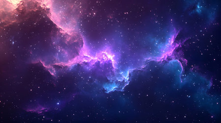 Cosmic-style background with colorful nebula and stars. Ideal for sci-fi, dreams, or...