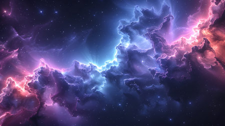 Cosmic-style background with colorful nebula and stars. Ideal for sci-fi, dreams, or...