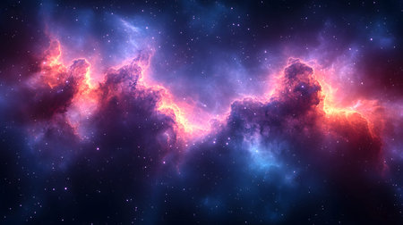 Cosmic-style background with colorful nebula and stars. Ideal for sci-fi, dreams, or...