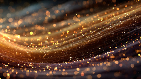 Light rays and glowing bokeh over warm tones. Perfect for celebration, elegant visual backgrounds.の写真素材