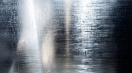 Shiny metallic background with brushed steel texture. Great for tech, industrial design, or modern corporate visuals.の写真素材