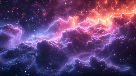Cosmic-style background with colorful nebula and stars. Ideal for sci-fi, dreams, or...