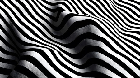 Monochrome line art background with wavy patterns. Great for minimal design, posters, and elegant abstract visuals.の写真素材