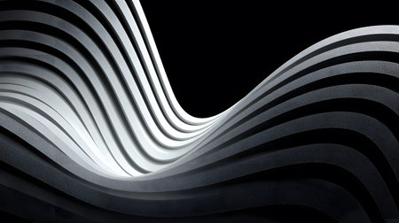 Monochrome line art background with wavy patterns. Great for minimal design, posters, and elegant...