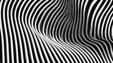 Monochrome line art background with wavy patterns. Great for minimal design, posters, and elegant...