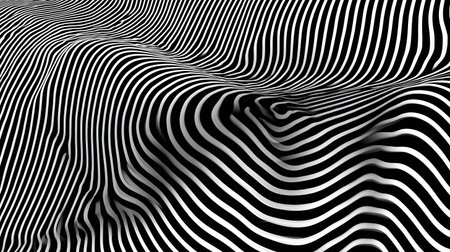 Monochrome line art background with wavy patterns. Great for minimal design, posters, and elegant...