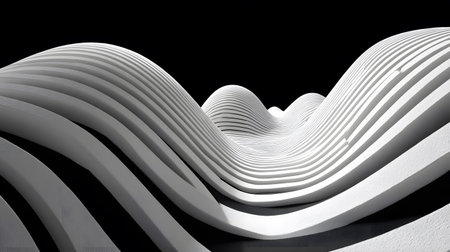 Monochrome line art background with wavy patterns. Great for minimal design, posters, and elegant...