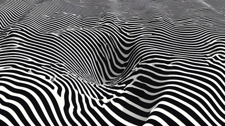 Monochrome line art background with wavy patterns. Great for minimal design, posters, and elegant abstract visuals.の写真素材