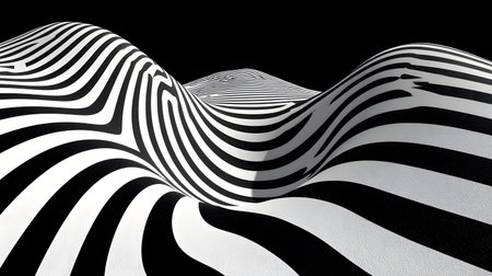 Monochrome line art background with wavy patterns. Great for minimal design, posters, and elegant...