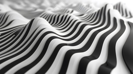 Monochrome line art background with wavy patterns. Great for minimal design, posters, and elegant...