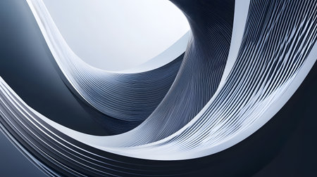 3D abstract wave texture with smooth flowing lines and soft lighting. Modern minimal background design for presentations, websites, and digital art projects.の写真素材
