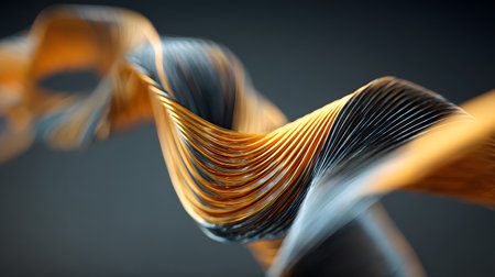 3D abstract wave texture with smooth flowing lines and soft lighting. Modern minimal background design for presentations, websites, and digital art projects.の写真素材