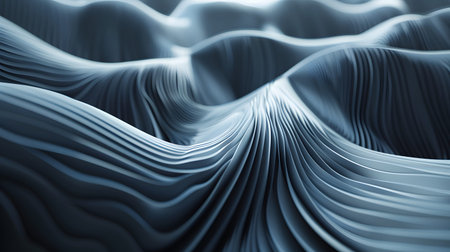3D abstract wave texture with smooth flowing lines and soft lighting. Modern minimal background...