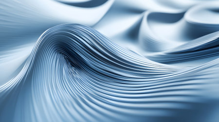 3D abstract wave texture with smooth flowing lines and soft lighting. Modern minimal background design for presentations, websites, and digital art projects.の写真素材