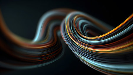 3D abstract wave texture with smooth flowing lines and soft lighting. Modern minimal background design for presentations, websites, and digital art projects.の写真素材