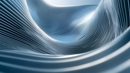 3D abstract wave texture with smooth flowing lines and soft lighting. Modern minimal background...