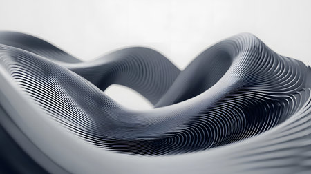 3D abstract wave texture with smooth flowing lines and soft lighting. Modern minimal background...