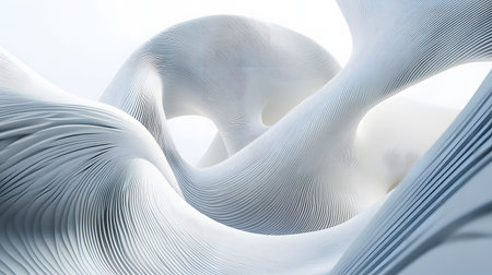 3D abstract wave texture with smooth flowing lines and soft lighting. Modern minimal background...