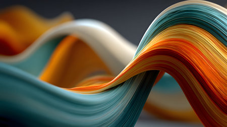 3D abstract wave texture with smooth flowing lines and soft lighting. Modern minimal background...