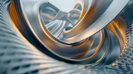 3D abstract wave texture with smooth flowing lines and soft lighting. Modern minimal background...