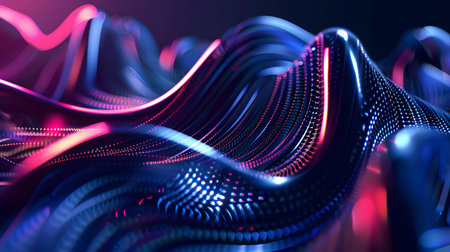 3D abstract wave texture with smooth flowing lines and soft lighting. Modern minimal background design for presentations, websites, and digital art projects.の写真素材