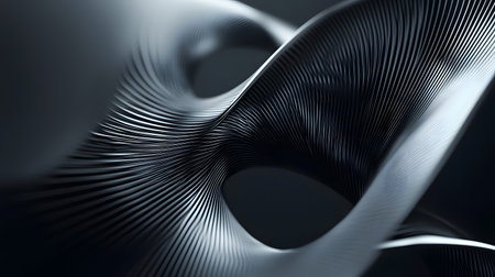 3D abstract wave texture with smooth flowing lines and soft lighting. Modern minimal background design for presentations, websites, and digital art projects.の写真素材