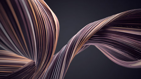 3D abstract wave texture with smooth flowing lines and soft lighting. Modern minimal background...