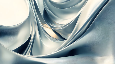 3D abstract wave texture with smooth flowing lines and soft lighting. Modern minimal background design for presentations, websites, and digital art projects.の写真素材