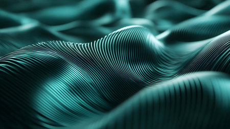 3D abstract wave texture with smooth flowing lines and soft lighting. Modern minimal background design for presentations, websites, and digital art projects.の写真素材