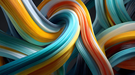 3D abstract wave texture with smooth flowing lines and soft lighting. Modern minimal background...