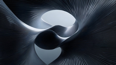 3D abstract wave texture with smooth flowing lines and soft lighting. Modern minimal background...