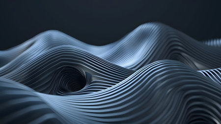 3D abstract wave texture with smooth flowing lines and soft lighting. Modern minimal background design for presentations, websites, and digital art projects.の写真素材