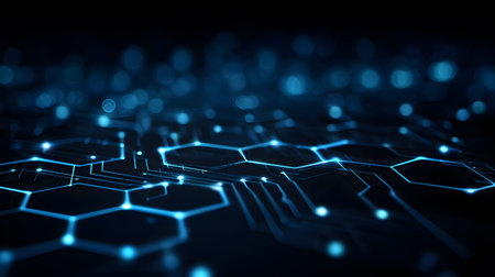 High-tech circuit board pattern with glowing lines. Great for technology presentations, websites,...