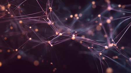 AI-inspired network background showing connections and nodes. Ideal for machine learning, big data, and innovation visuals.の写真素材