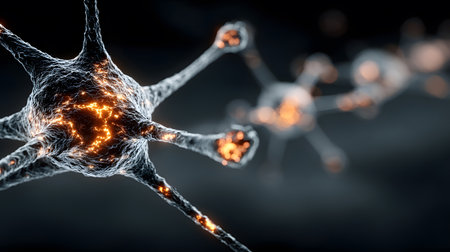 AI-inspired network background showing connections and nodes. Ideal for machine learning, big data, and innovation visuals.の写真素材