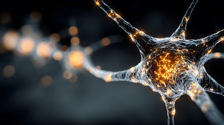 AI-inspired network background showing connections and nodes. Ideal for machine learning, big data, and innovation visuals.の写真素材