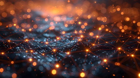 AI-inspired network background showing connections and nodes. Ideal for machine learning, big data,...