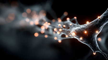 AI-inspired network background showing connections and nodes. Ideal for machine learning, big data, and innovation visuals.の写真素材