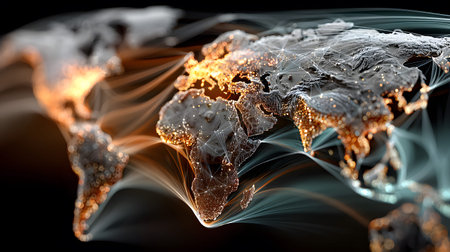 Global network background with connection paths and data points. Ideal for internet, cloud systems,...