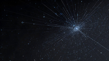 Satellite and signal transmission background with radar and orbit visuals. Great for aerospace,...