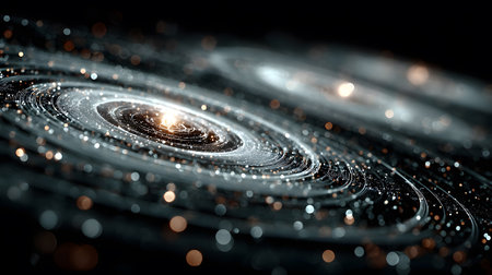 Satellite and signal transmission background with radar and orbit visuals. Great for aerospace, communication tech, and data systems.の写真素材