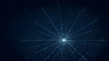 Satellite and signal transmission background with radar and orbit visuals. Great for aerospace,...