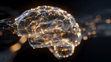 AI brainwave background with neural links and wave motion. Perfect for AI, machine learning, and futuristic concepts.の写真素材