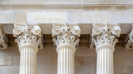 Classical architecture elements with decorative columns. Ideal for luxury, history, or architectural...
