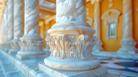 Classical architecture elements with decorative columns. Ideal for luxury, history, or architectural...
