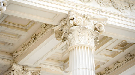 Classical architecture elements with decorative columns. Ideal for luxury, history, or architectural...