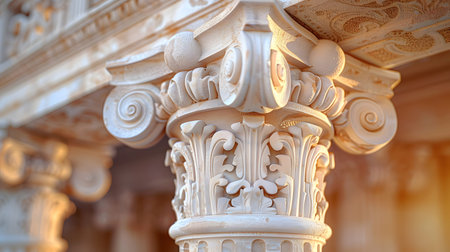 Classical architecture elements with decorative columns. Ideal for luxury, history, or architectural...