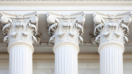 Classical architecture elements with decorative columns. Ideal for luxury, history, or architectural...
